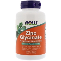 NOW Zinc Glycinate 120 Softgels (Хелатный цинк глицинат)