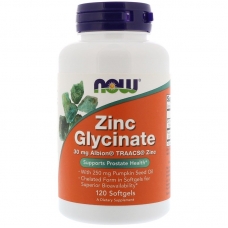 NOW Zinc Glycinate 120 Softgels (Хелатный цинк глицинат)