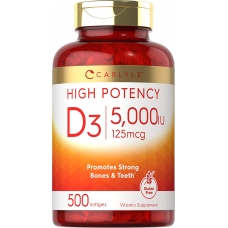 Carlyle™ Vitamin D-3 5000 IU 500 Softgels (Solgar brand)