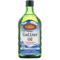 Carlson Labs Cod Liver Oil 1100 mg Omega-3s + Vitamins A & D3 500 ml (pure)