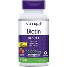 Natrol® Biotin 10,000 mcg 60 таблеток (Клубника)