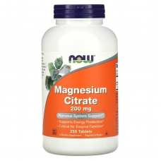 NOW Magnesium Citrate 200 mg 250 таблеток
