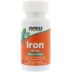 Хелатное железо NOW Iron 18 mg Ferrochel 120 капсул