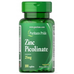 Puritans Pride Zinc Picolinate 25 mg 100 капсул (Цинк пиколинат)