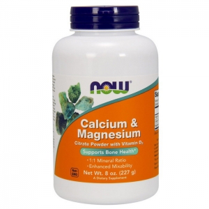 NOW Calcium & Magnesium Powder 227 грамм (кальций цитрат и магний цитрат)