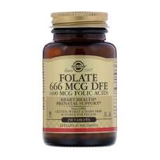 Solgar Folate 666 mcg (Folic Acid 400 mcg) DFE 250 таблеток