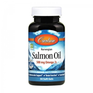 Масло лосося Carlson Labs Salmon Oil 500 mg Omega-3s 50 softgels