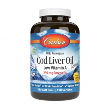 Carlson Labs Cod Liver Oil Low Vitamin A 230 mg Omega-3s 150 softgels