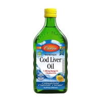 Carlson Labs Cod Liver Oil 1100 mg Omega-3s + Vitamins A & D3 500 ml (natural lemon)