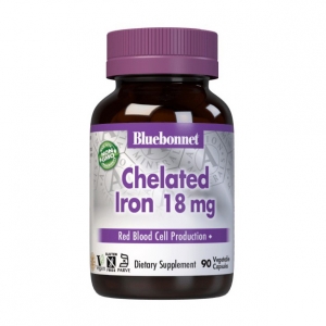 Bluebonnet Nutrition Chelated Iron 18 mg 90 veg caps