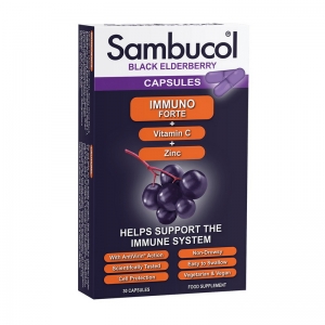 Sambucol Immuno Forte + Vitamin C + Zinc 30 капсул (бузина)