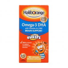 Haliborange Omega-3 DHA + Vitamins A,C & D Brain Support 90 chew таблеток (orange)