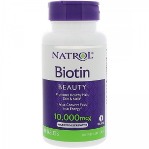 Биотин Natrol® Biotin 10,000 mcg 100 таблеток