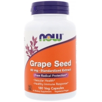 Now Grape Seed 60 mg 180 капсул (Экстракт косточек винограда)