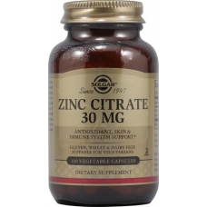 Solgar® Zinc Citrate 30 mg 100 капсул (цинк цитрат)
